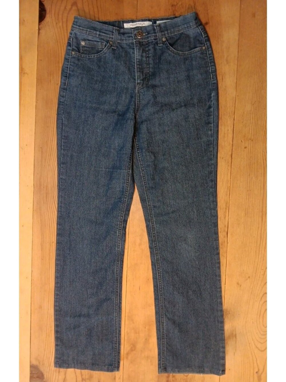 Jones New York Sutton Straight Womens 8 Short Blue Stretch Elastic Waist Zip